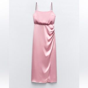 ZARA SATIN EFFECT DRESS WITH SPARKLY STRAPS